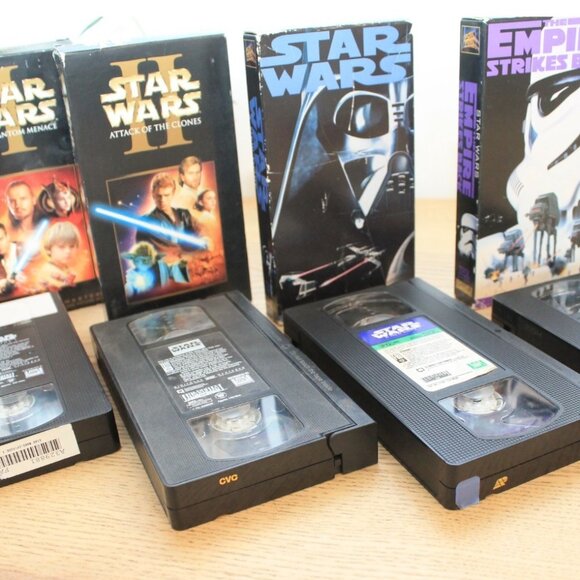 Star Wars Other - Star Wars VHS Lot of 4 – TESTED/WORKS Phantom M., Clones, New Hope, Empire S. B.